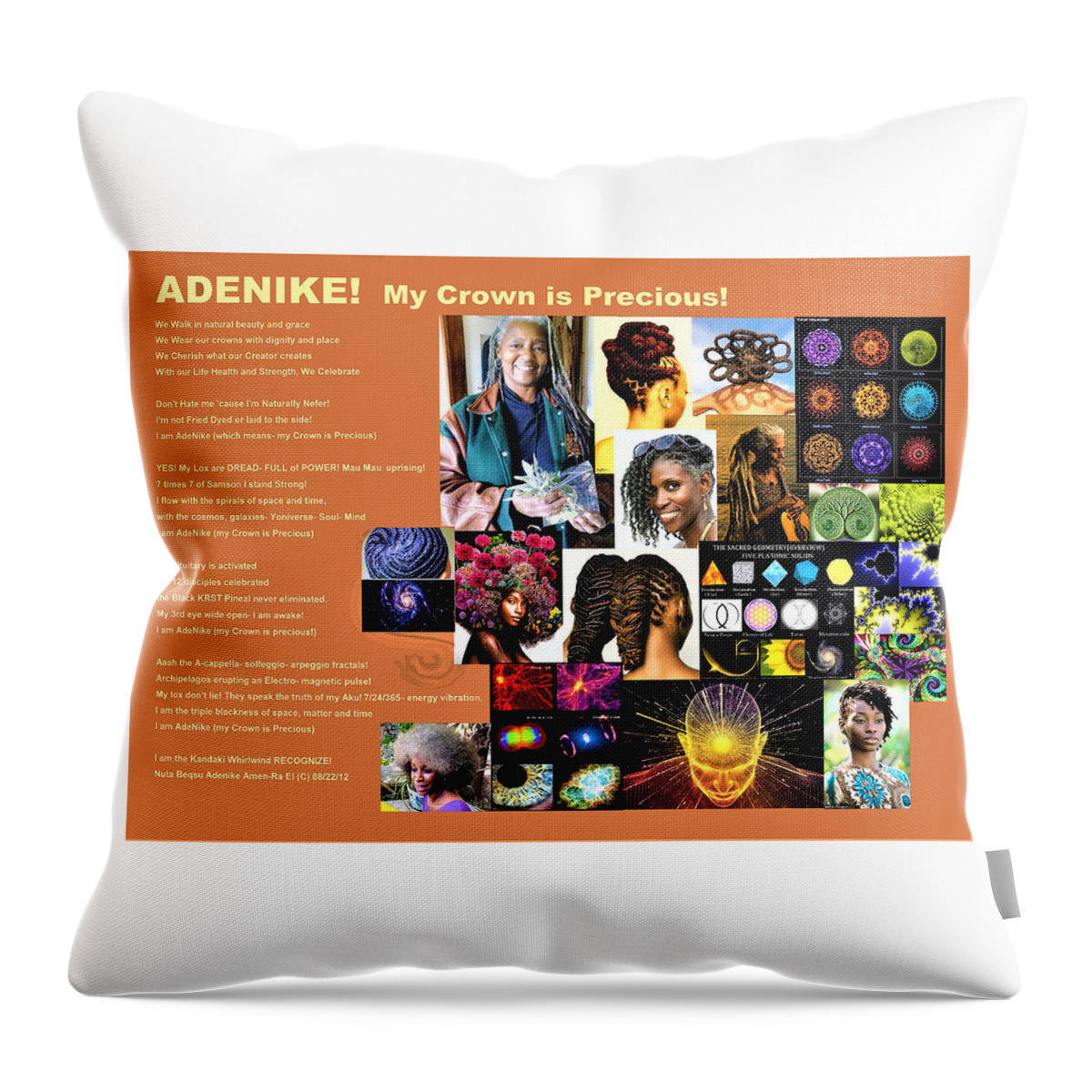 My Crown Is Precious Throw Pillow featuring the digital art ADENIKE My Crown Is Precious by Adenike AmenRa