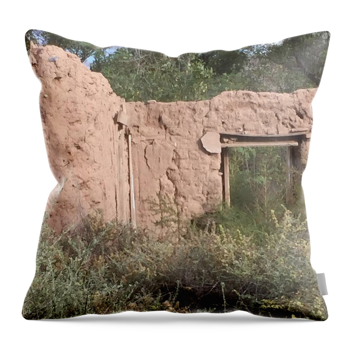 Ruin Throw Pillow featuring the photograph Adobe by Erika Jean Chamberlin