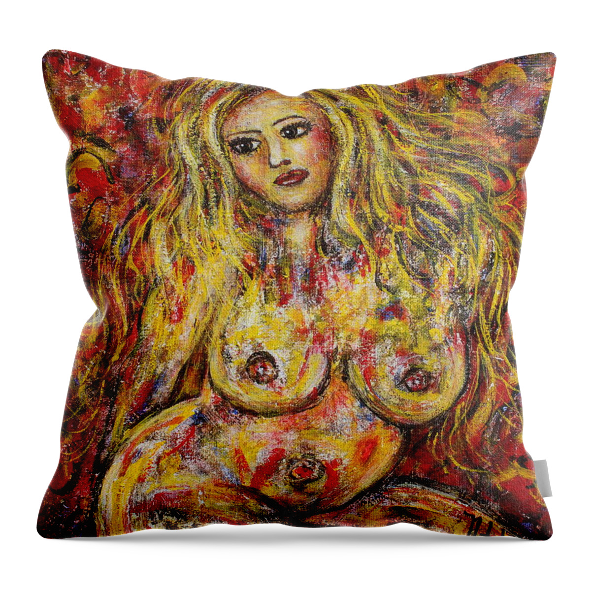 Expressionism Throw Pillow featuring the painting Adrianna by Natalie Holland