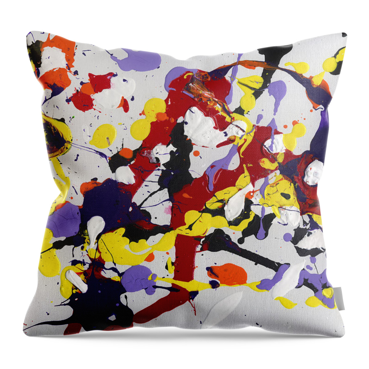 Splatter Throw Pillow featuring the painting Adulthood by Phil Strang