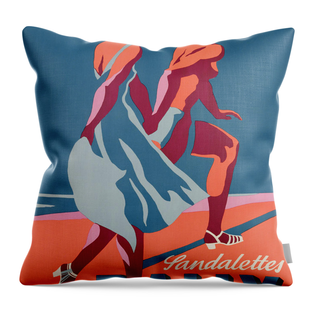 Advertisement For Bally Sandals Throw Pillow featuring the painting Advertisement for Bally sandals by Druck Gebr