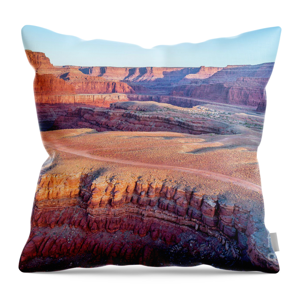 Colorado River Throw Pillow featuring the photograph aerial view of Colorado RIver canyon by Marek Uliasz