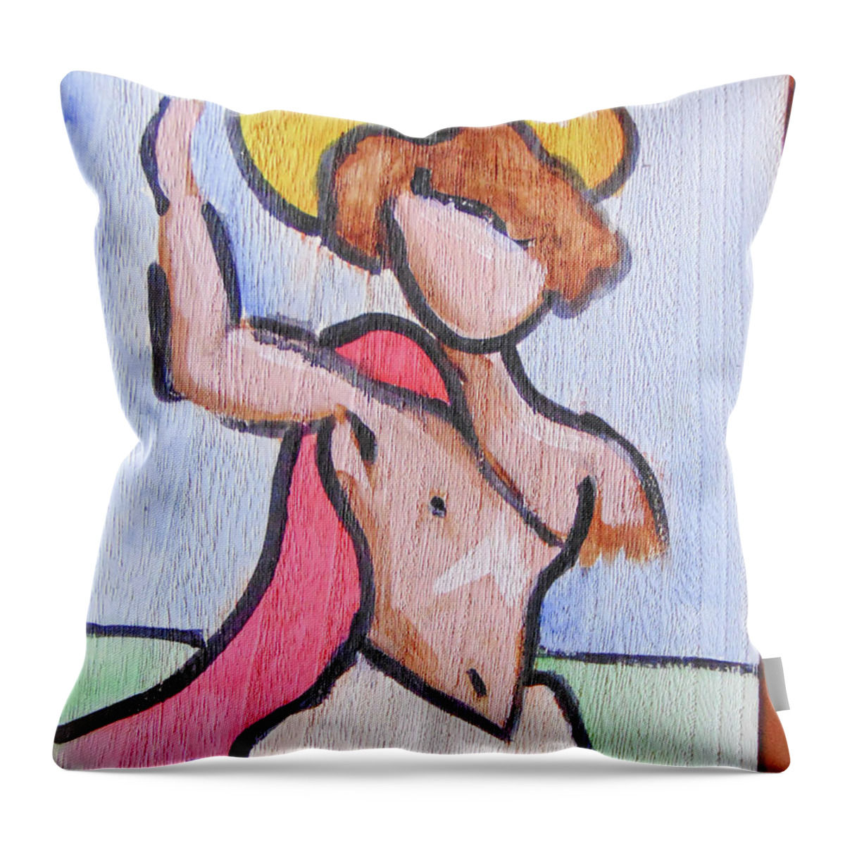 Art Throw Pillow featuring the painting Aesun by Loretta Nash