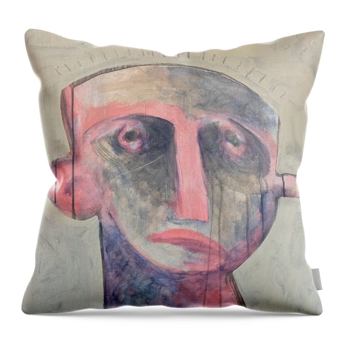  Abstract Throw Pillow featuring the painting AETAS No 19 by Mark M Mellon