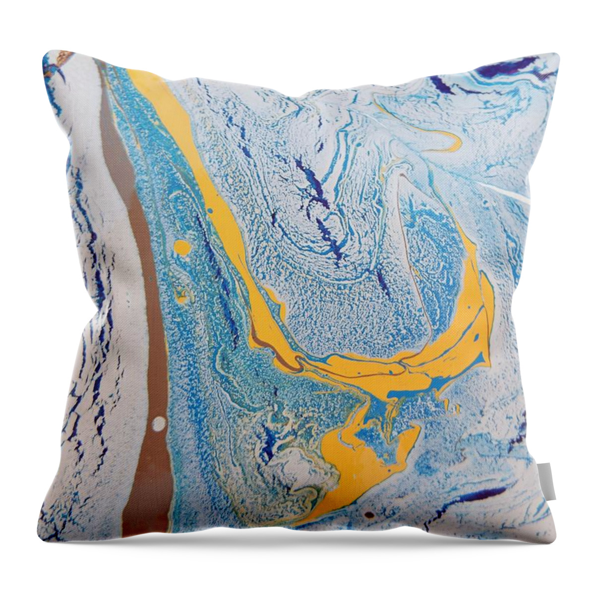Abstract Expressionism Throw Pillow featuring the painting African Dolphin Coast by Gyula Julian Lovas