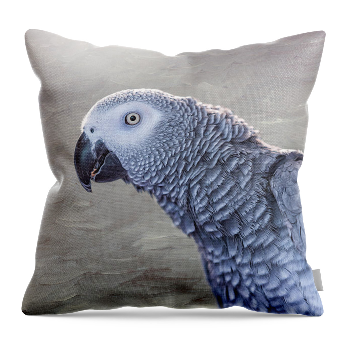 Bird Throw Pillow featuring the photograph African Grey by Bill and Linda Tiepelman