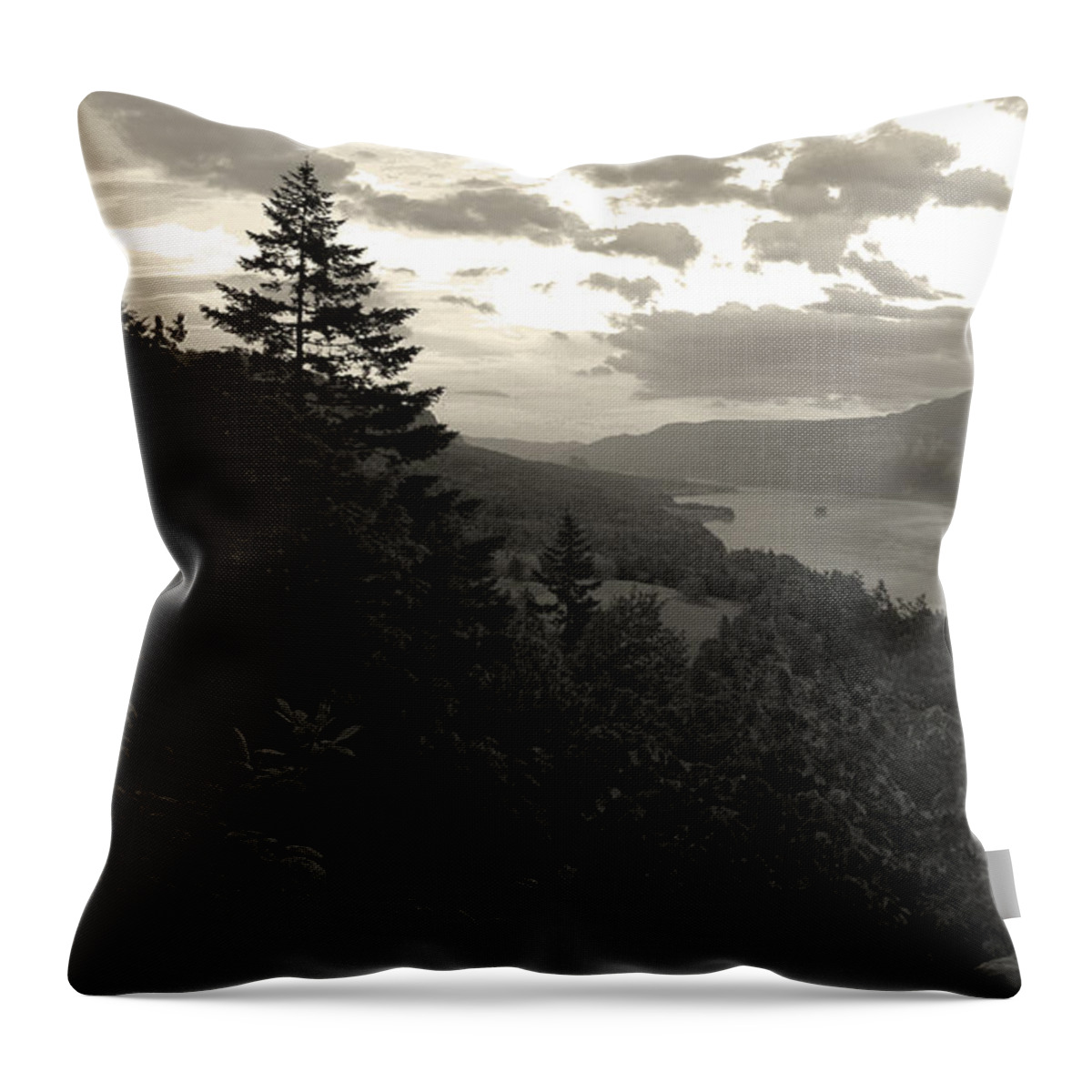 Columbia Gorge Throw Pillow featuring the photograph After Sunset on the Columbia by Joanne Coyle