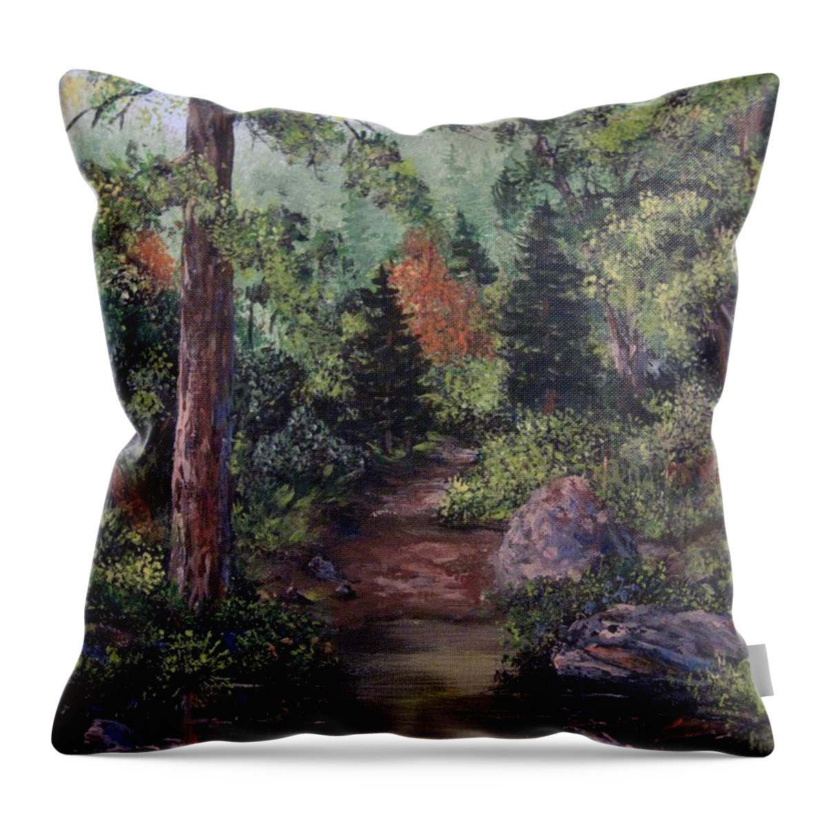Landscapes Throw Pillow featuring the painting After the rains by Megan Walsh
