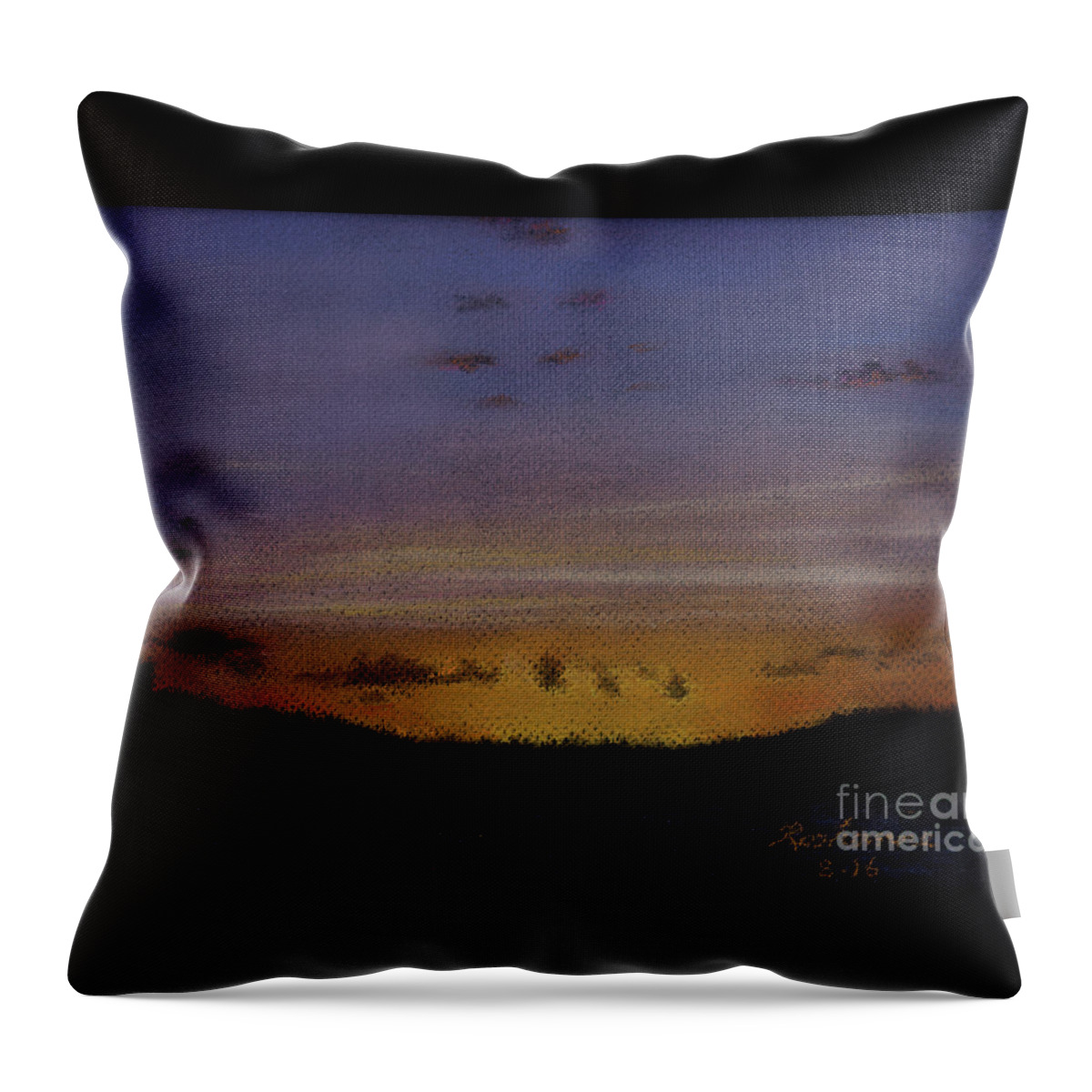 Roshanne Throw Pillow featuring the painting Afterglow by Roshanne Minnis-Eyma