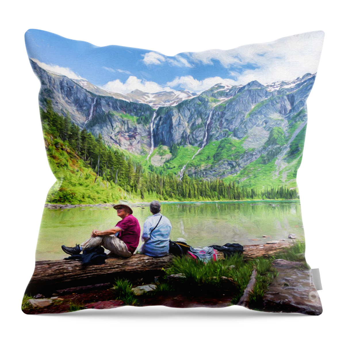 Avalanche Lake Throw Pillow featuring the photograph Afternoon At Avalanche Lake by Lori Dobbs