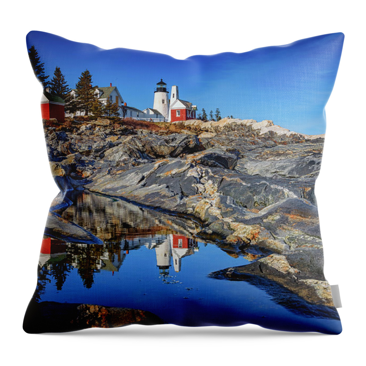 Pemaquid Point Lighthouse Throw Pillow featuring the photograph Afternoon at Pemaquid Point by Rick Berk