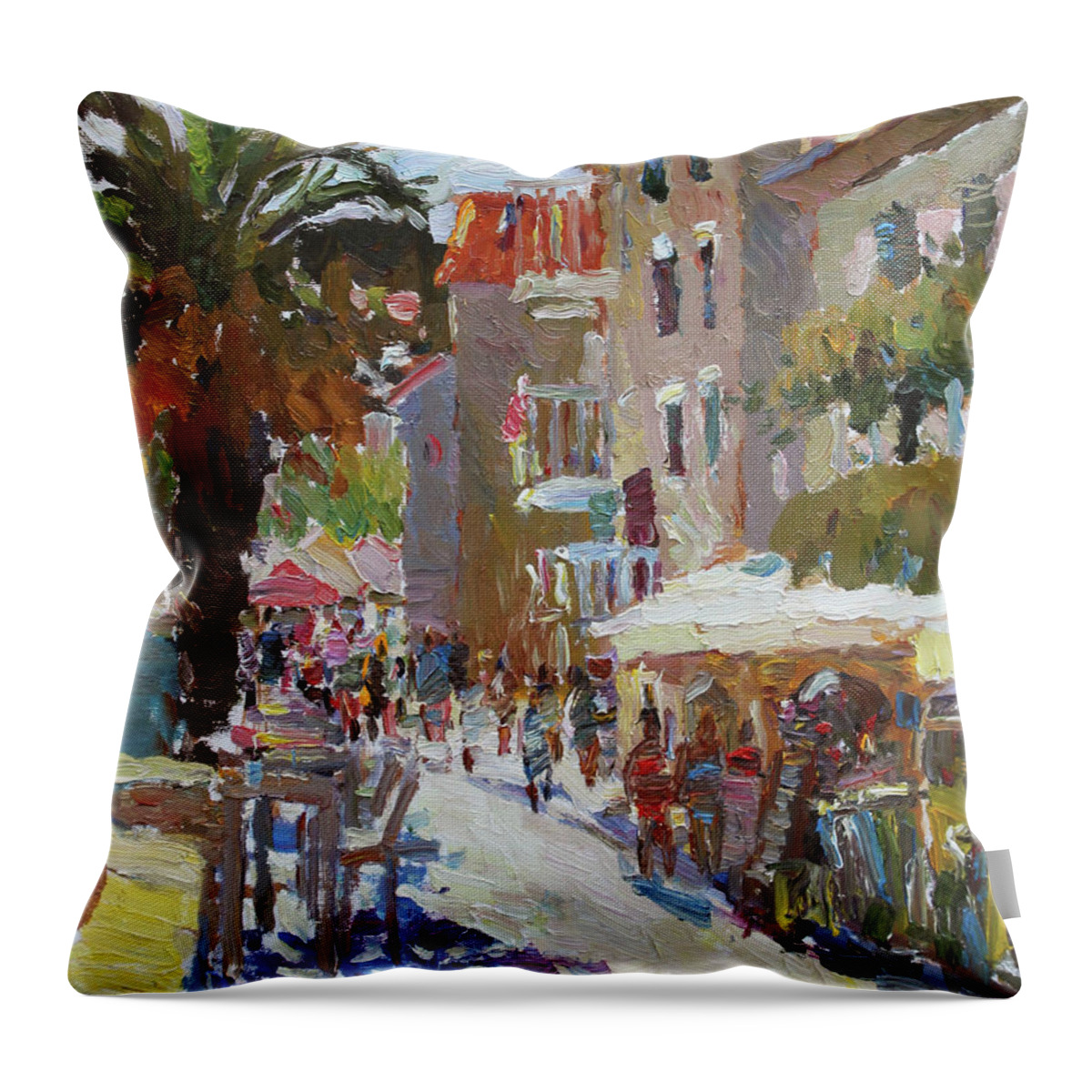 Plein Air Throw Pillow featuring the painting Afternoon by Juliya Zhukova
