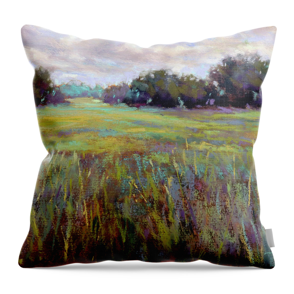 Peaceful Field Throw Pillow featuring the painting Afternoon Serenity by Susan Jenkins