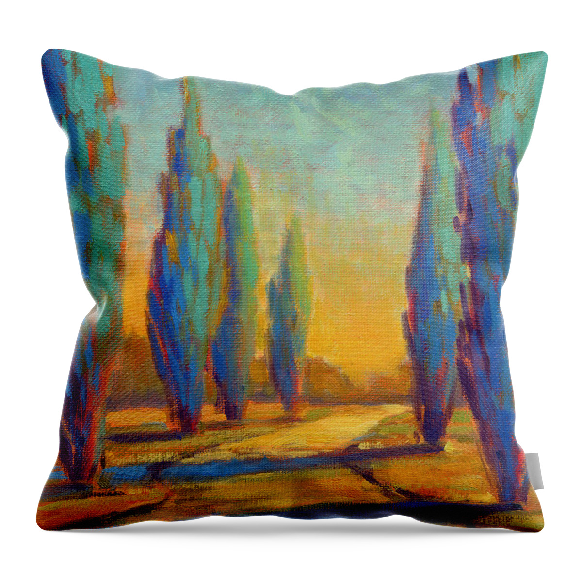 Italy Throw Pillow featuring the painting Afternoon Shadows 4 by Konnie Kim