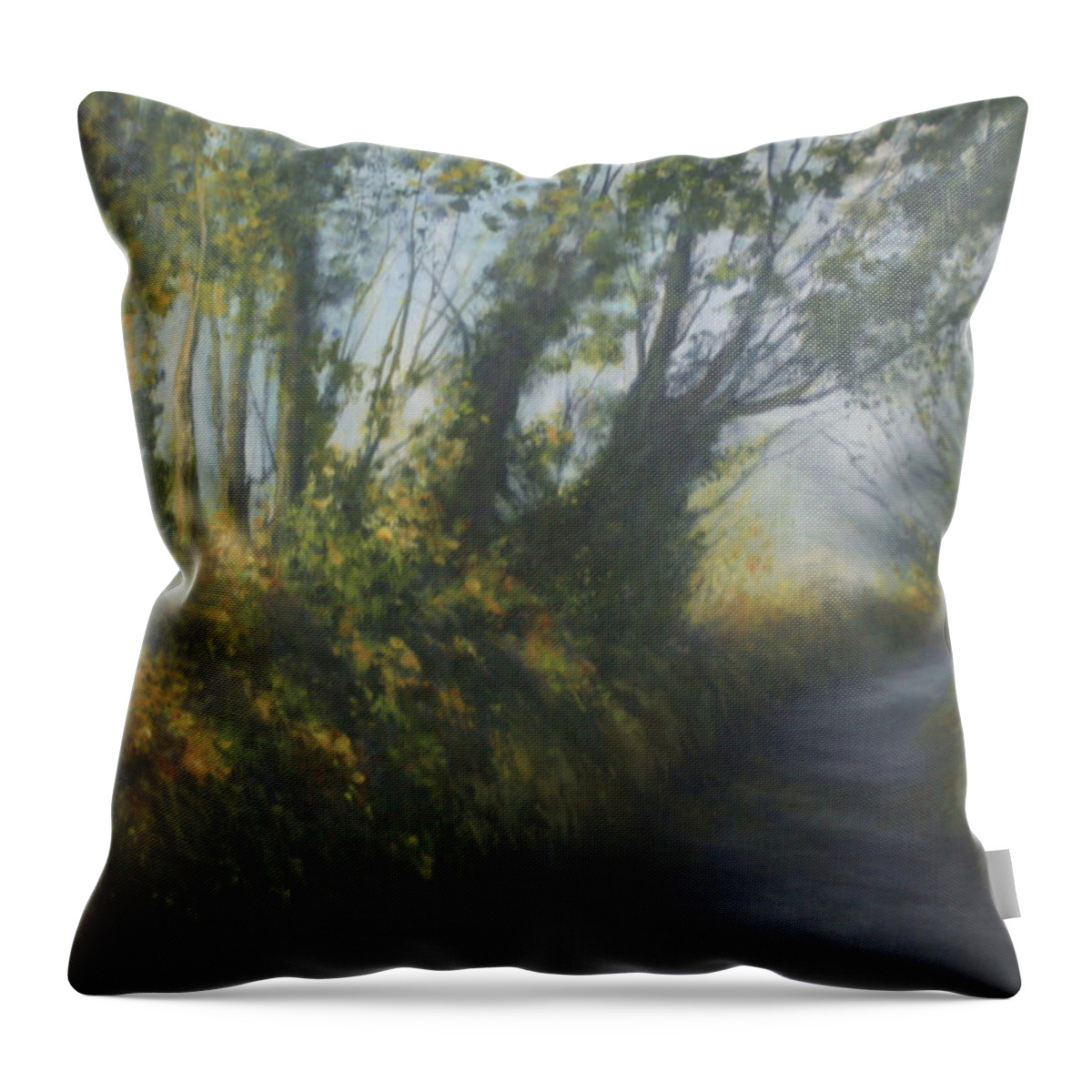 Landscape Throw Pillow featuring the painting Afternoon Walk by Valerie Travers