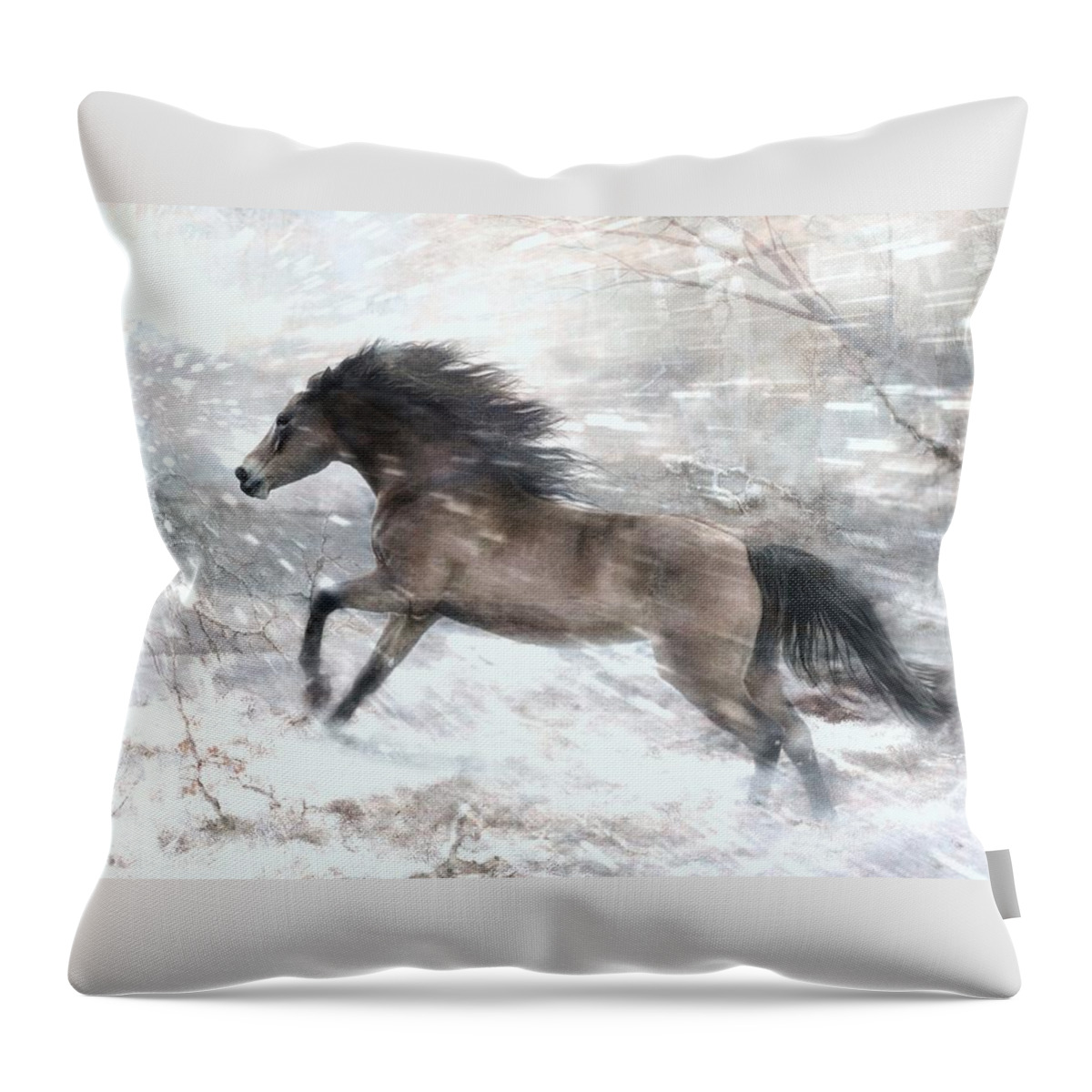  Throw Pillow featuring the digital art Against The Wind by Dorota Kudyba