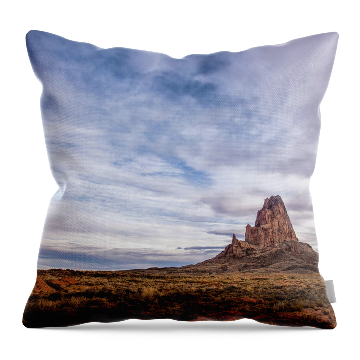 Agathla Throw Pillow featuring the photograph Agathla Wakes Up by Jon Glaser