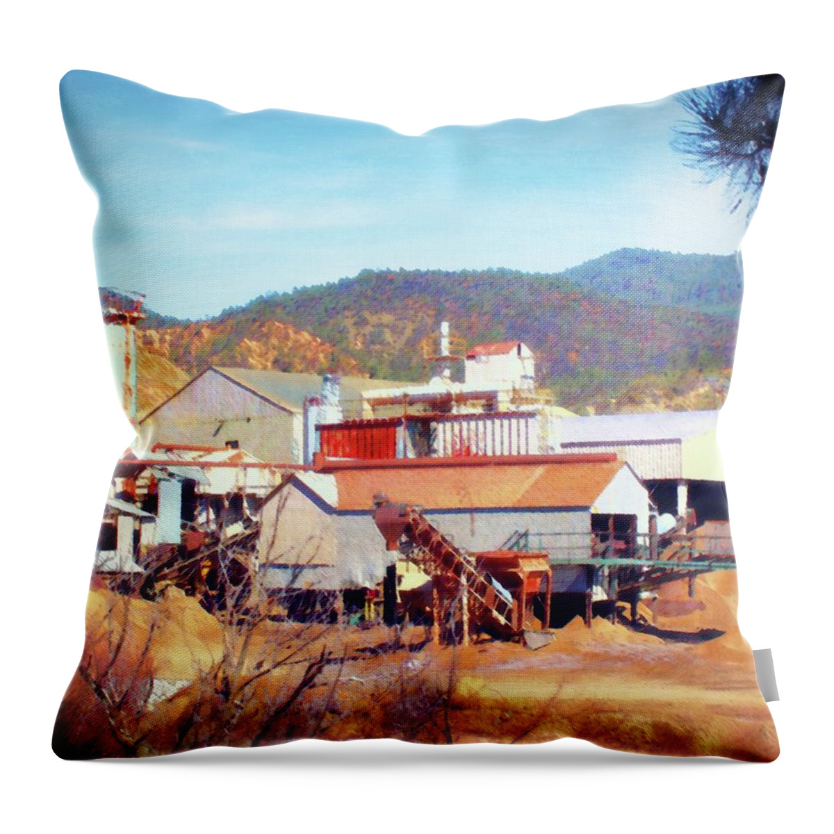 Mine Throw Pillow featuring the photograph Aggregate Mine by Timothy Bulone