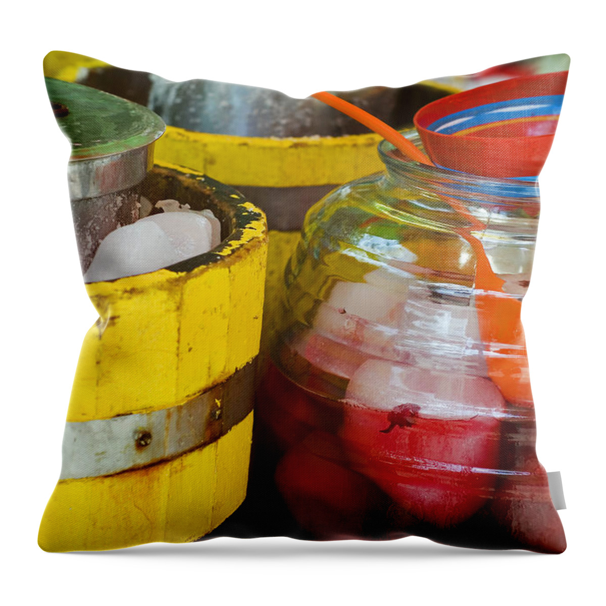 Beverage Throw Pillow featuring the photograph Agua de Hamaica by Skip Hunt