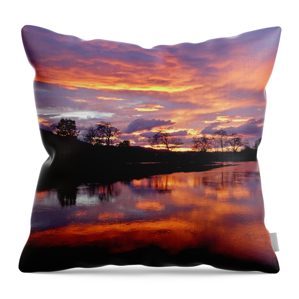 Sunset Throw Pillow featuring the photograph Air and Water by Inge Riis McDonald