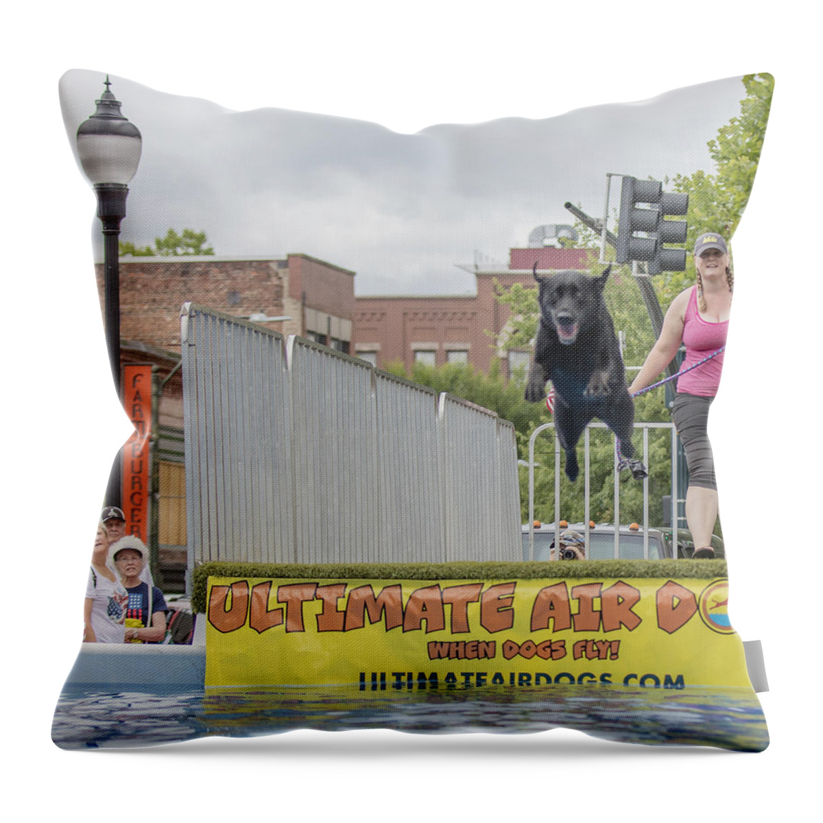 Asheville Throw Pillow featuring the photograph Air Dog 9 by Bill Linhares