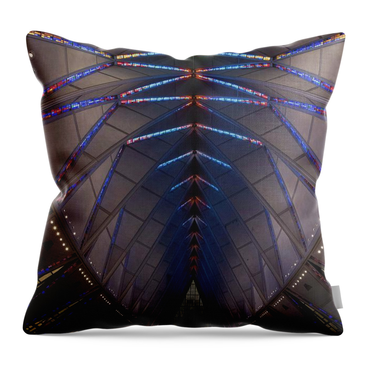 United States Throw Pillow featuring the photograph Air Force Academy Chapel - V by David Bearden