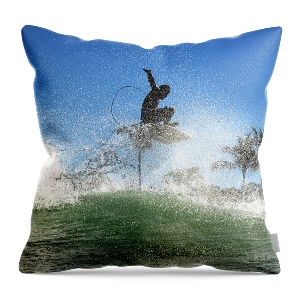Surfing Throw Pillow featuring the photograph Air Show by Nik West