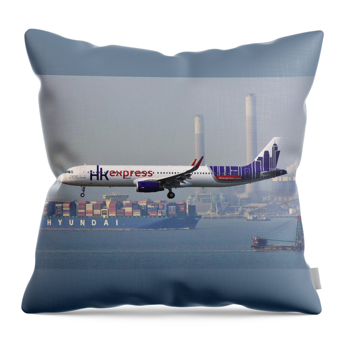 Airbus A321 Throw Pillow featuring the photograph Airbus A321 by Mariel Mcmeeking