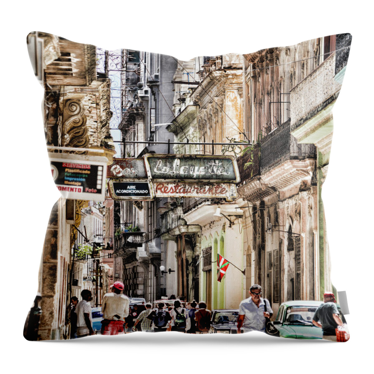 Cuba Throw Pillow featuring the photograph Aire Acondicionado by Sharon Popek