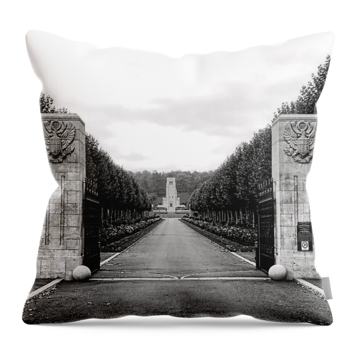 Aisne Throw Pillow featuring the photograph Aisne Marne American Cemetery by Olivier Le Queinec