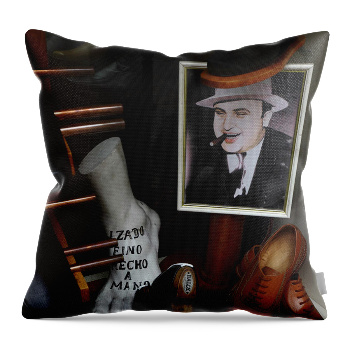 Shoes Throw Pillow featuring the photograph Al Capone's shoe collection by James Brunker