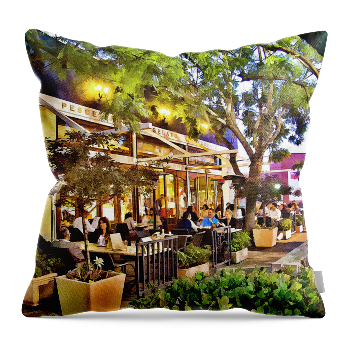 Al Fresco Dining Throw Pillow featuring the photograph Al Fresco Dining by Chuck Staley