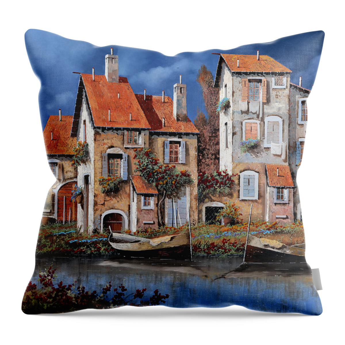 Lake Throw Pillow featuring the painting Al Lago by Guido Borelli