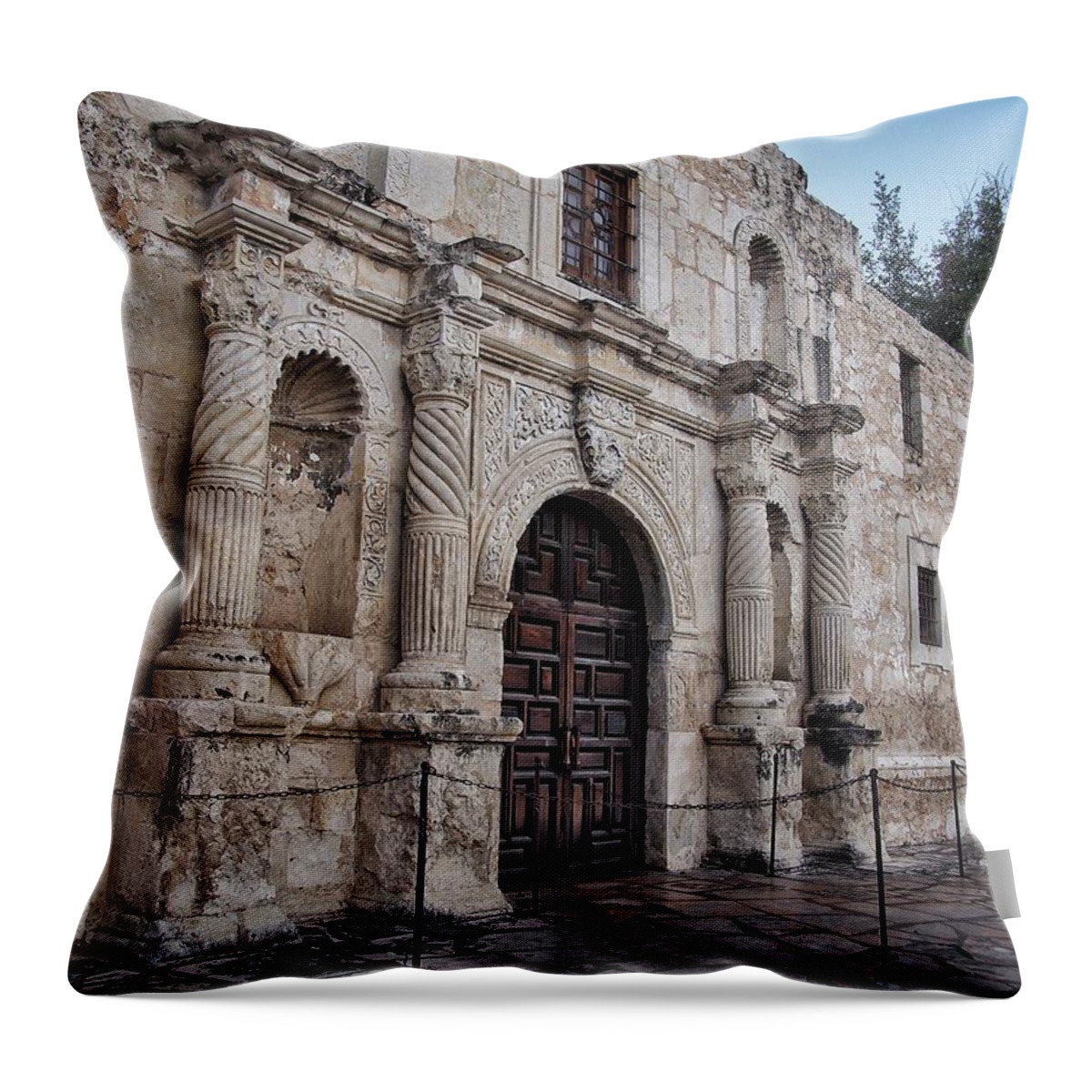 Front Throw Pillow featuring the photograph Alamo Front Angle by Buck Buchanan