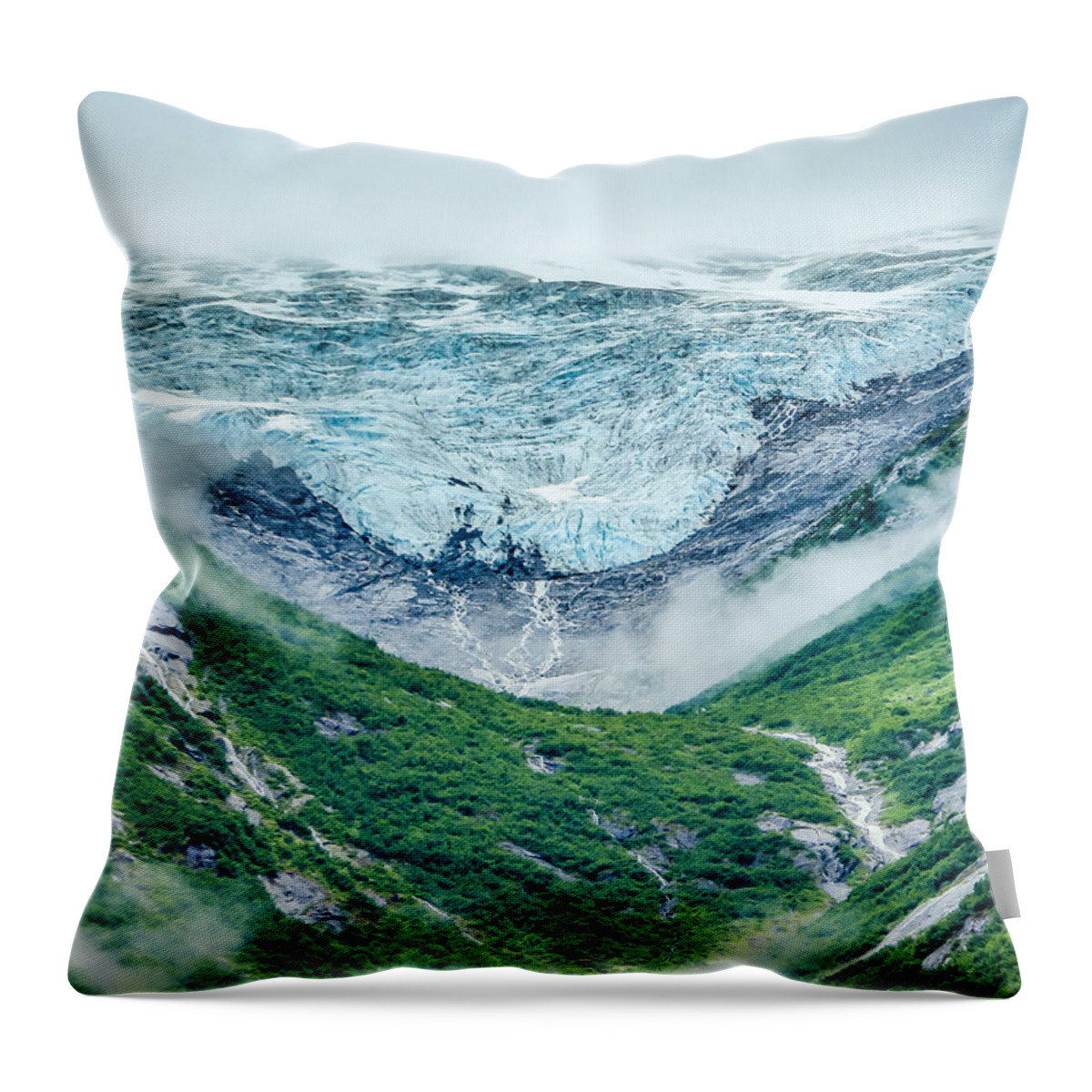 Alaska Throw Pillow featuring the photograph Alaska Ice Valley by Pamela Newcomb