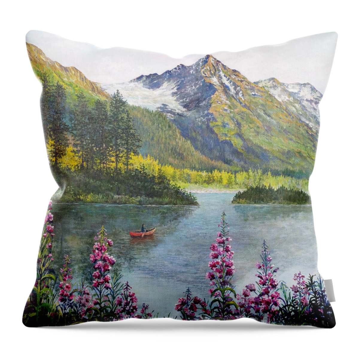 Alaska Throw Pillow featuring the painting Alaska by Lou Ann Bagnall