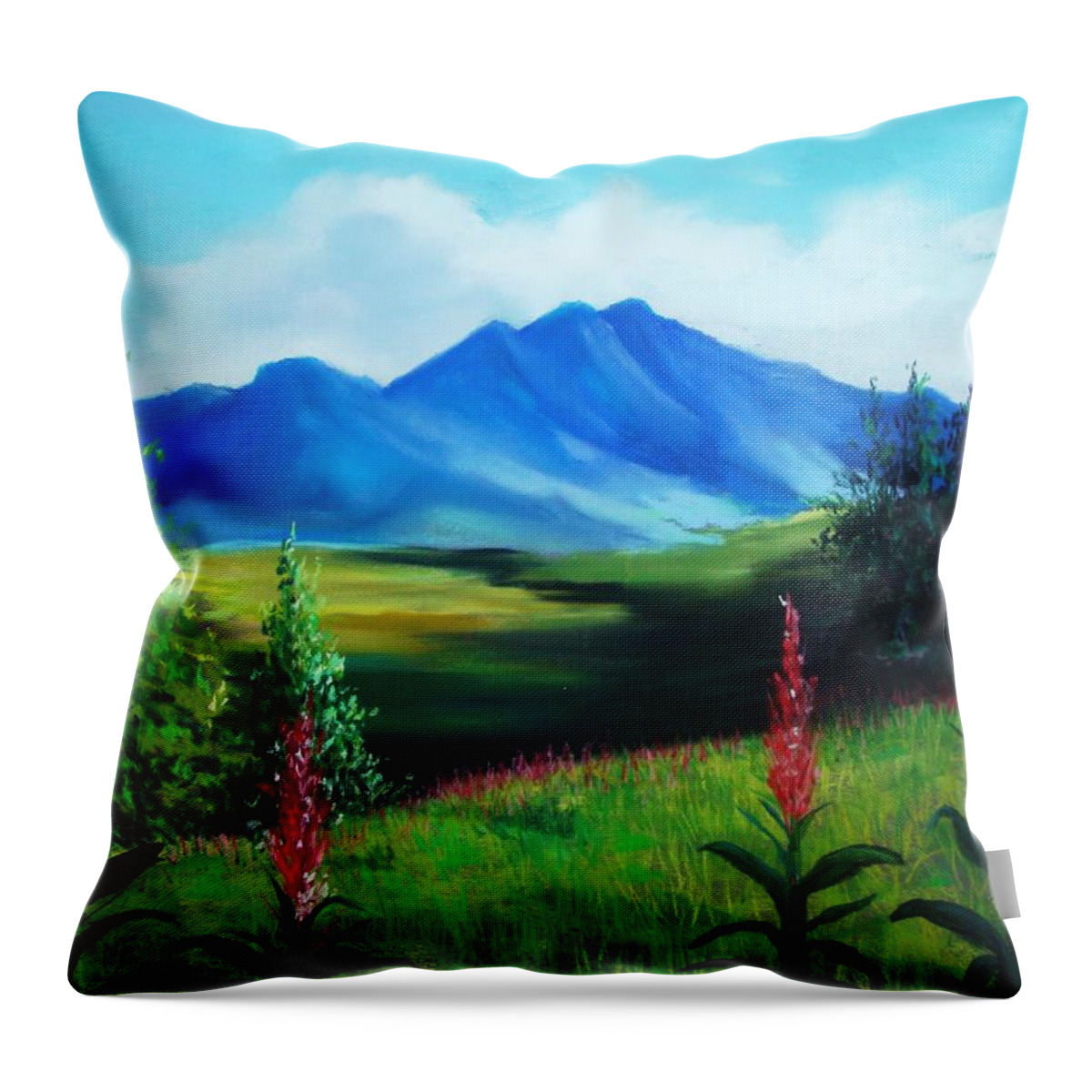 Alaska Throw Pillow featuring the pastel Alaska by Melinda Etzold