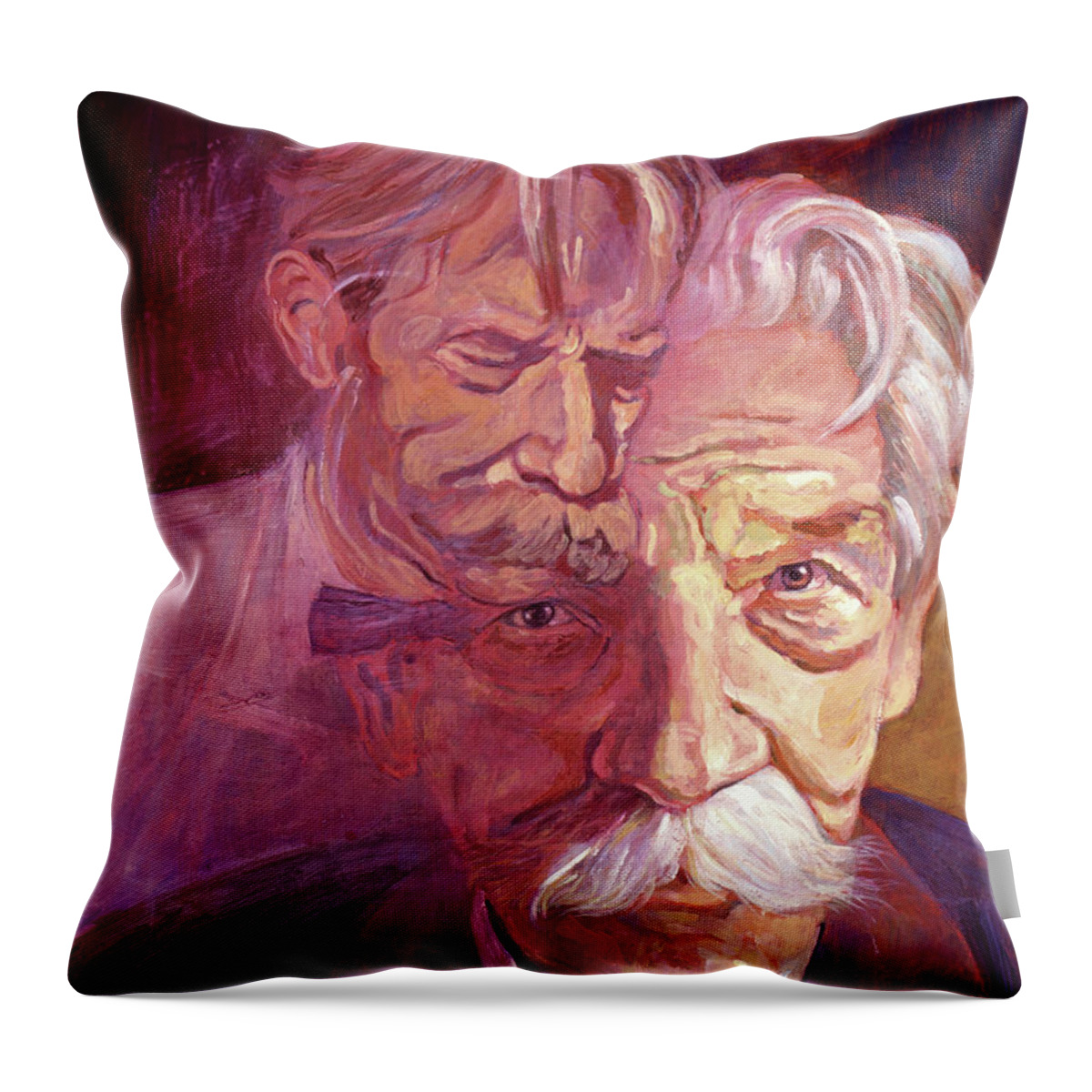Dr. Schweitzer Throw Pillow featuring the painting ALBERT SCHWEITZER Portrait by David Lloyd Glover