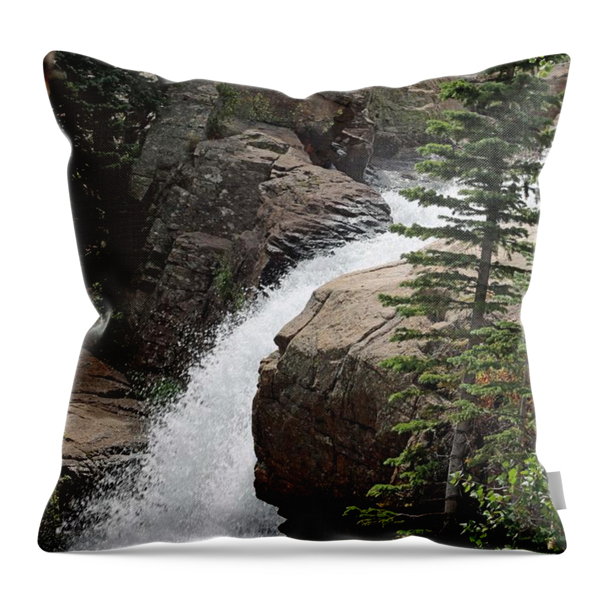 Alberta Falls Throw Pillow featuring the photograph Alberta Falls 03 by Pamela Critchlow