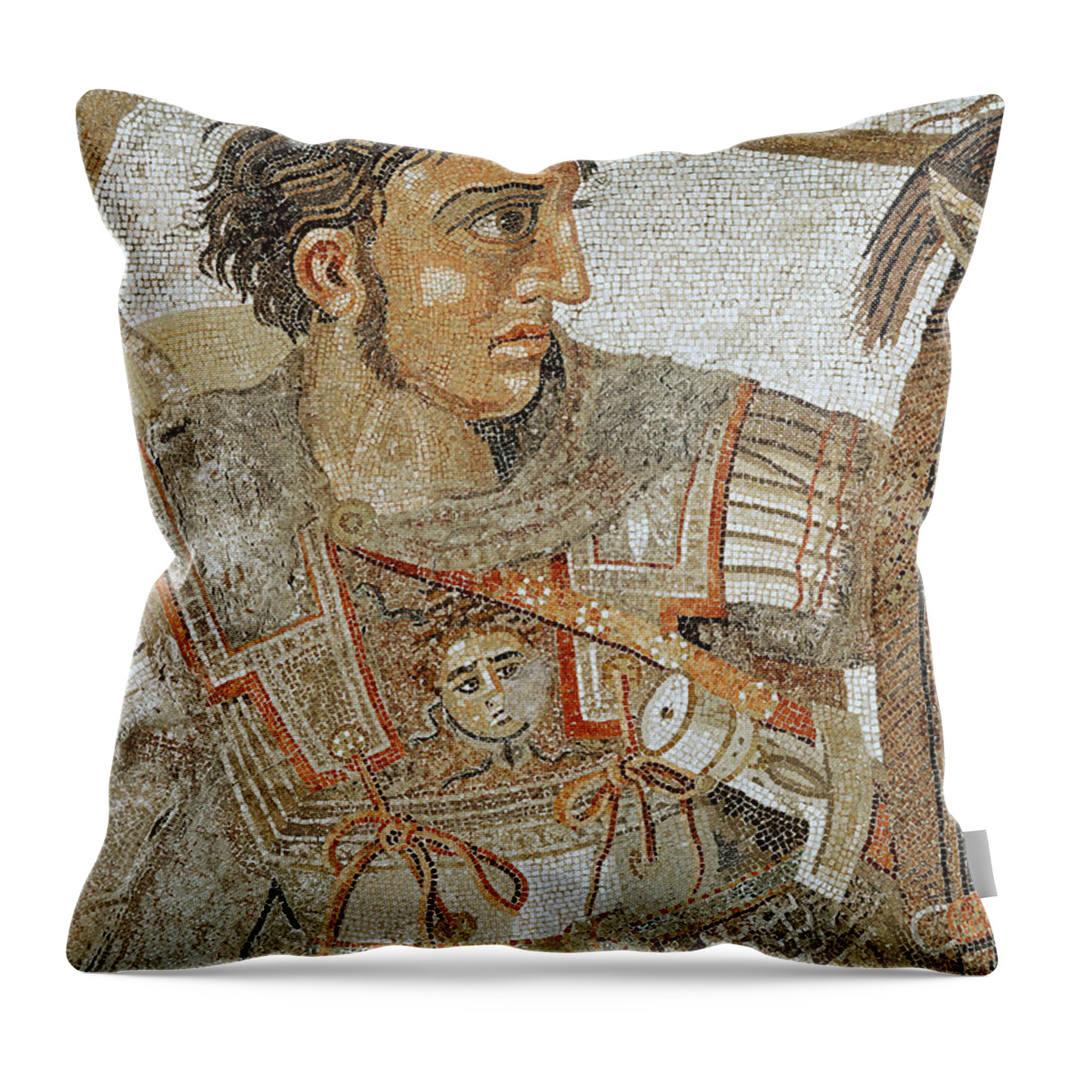 Alexander The Great Throw Pillow featuring the mixed media Alexander The Great by Roman School