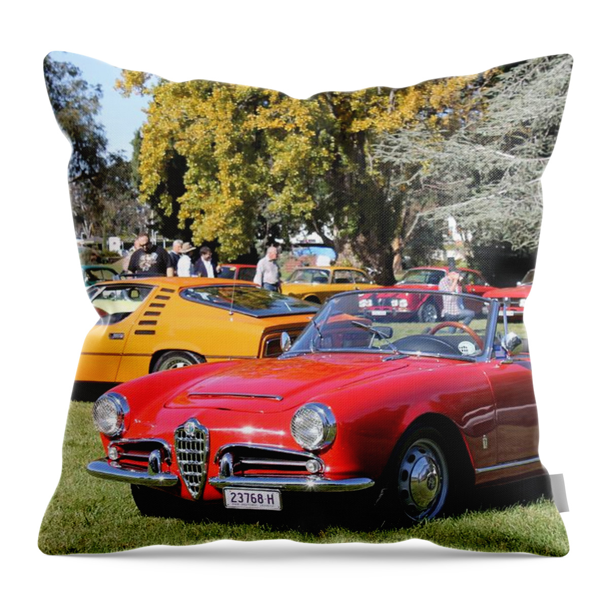 Alfa Throw Pillow featuring the photograph Alfa Romeo Giulia Spider Veloce by Anthony Croke