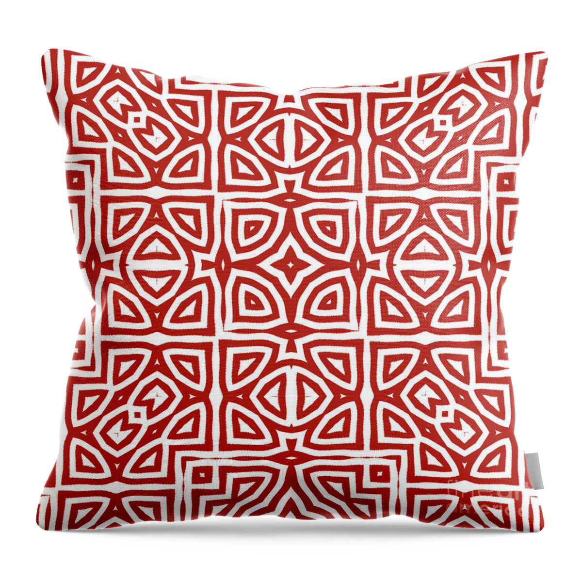 Geometric Art Throw Pillow featuring the painting Alhambra Red by Mindy Sommers