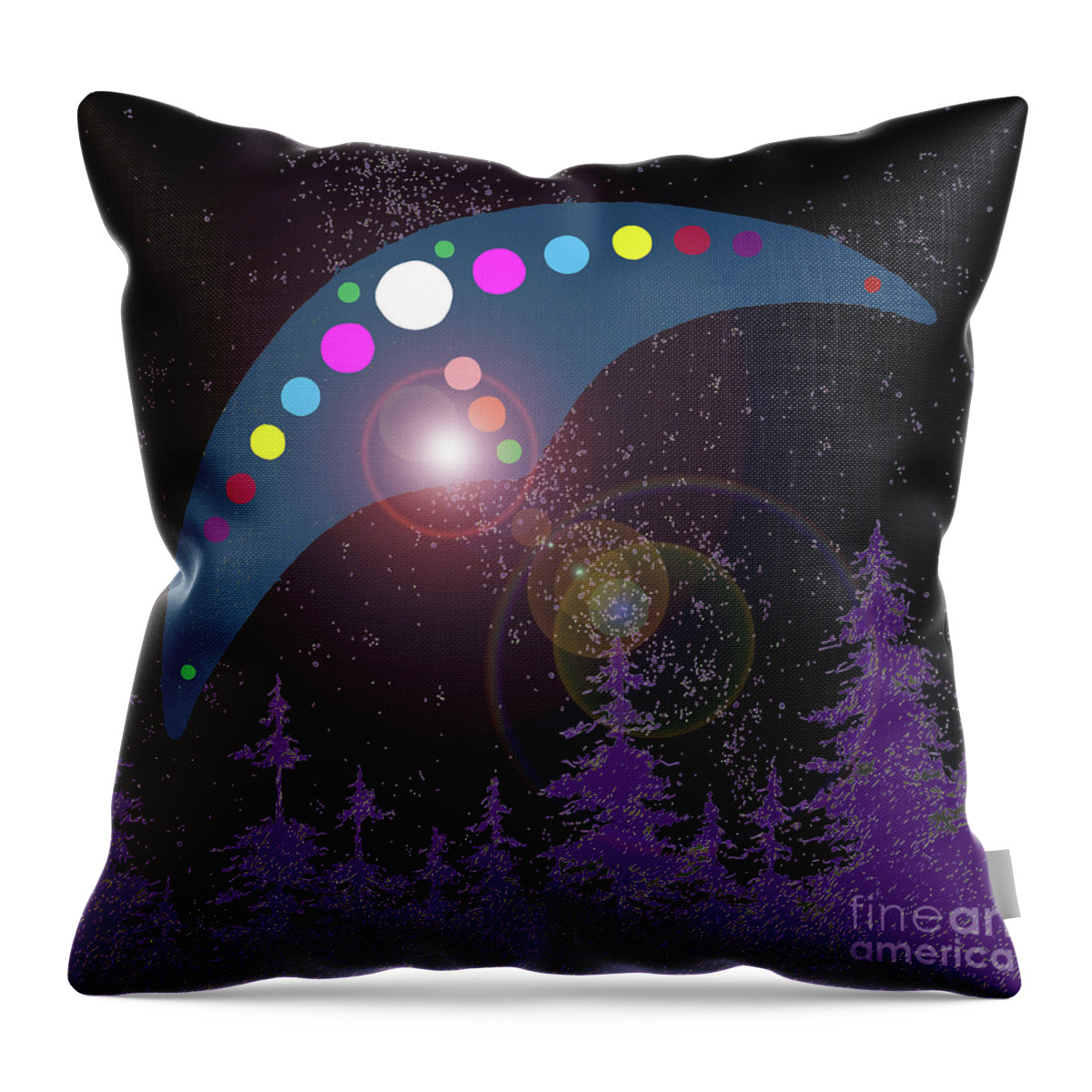 Hudson Valley Ufo Throw Pillow featuring the painting Alien Skies by James Williamson