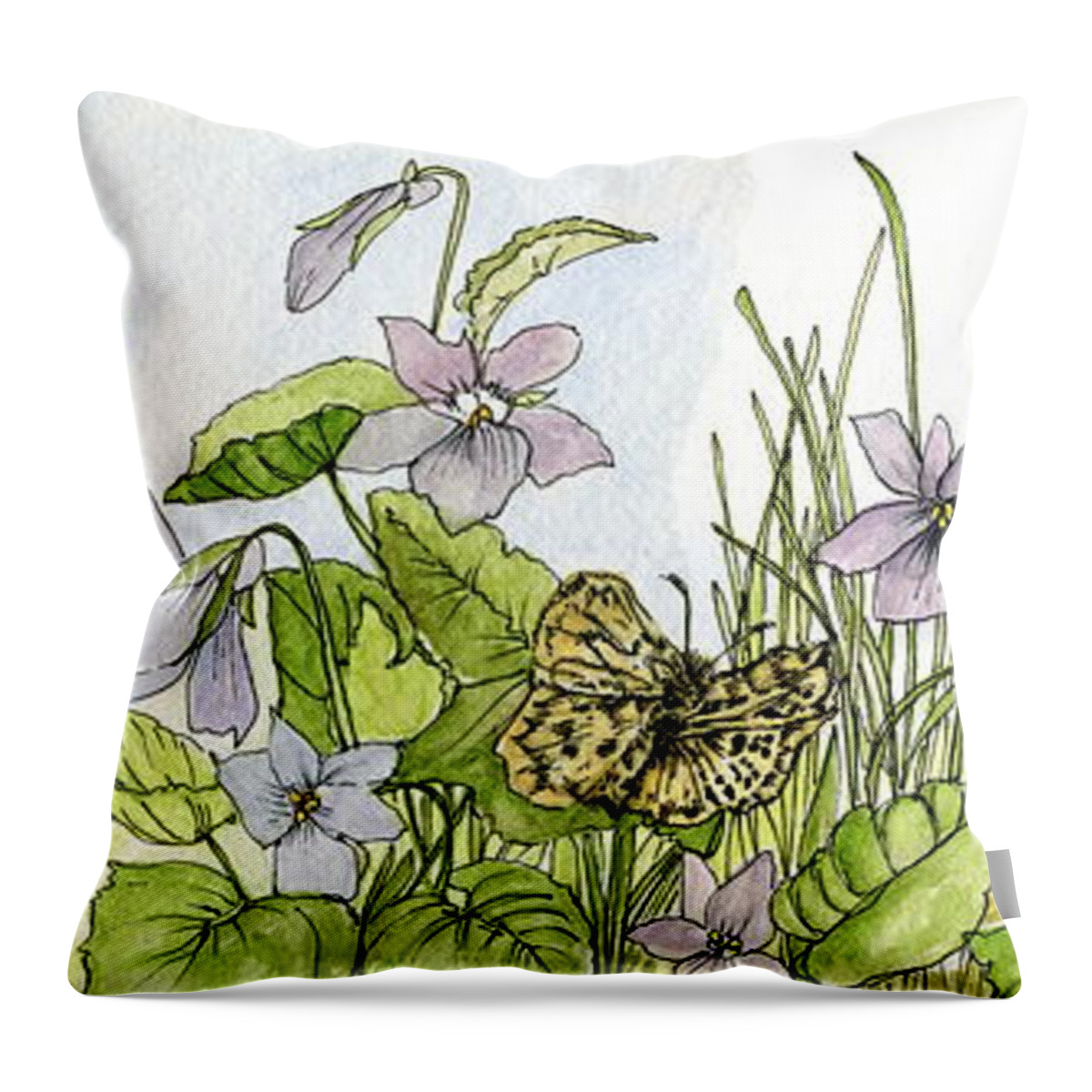 Spring Throw Pillow featuring the painting Alive in a Spring Garden by Laurie Rohner