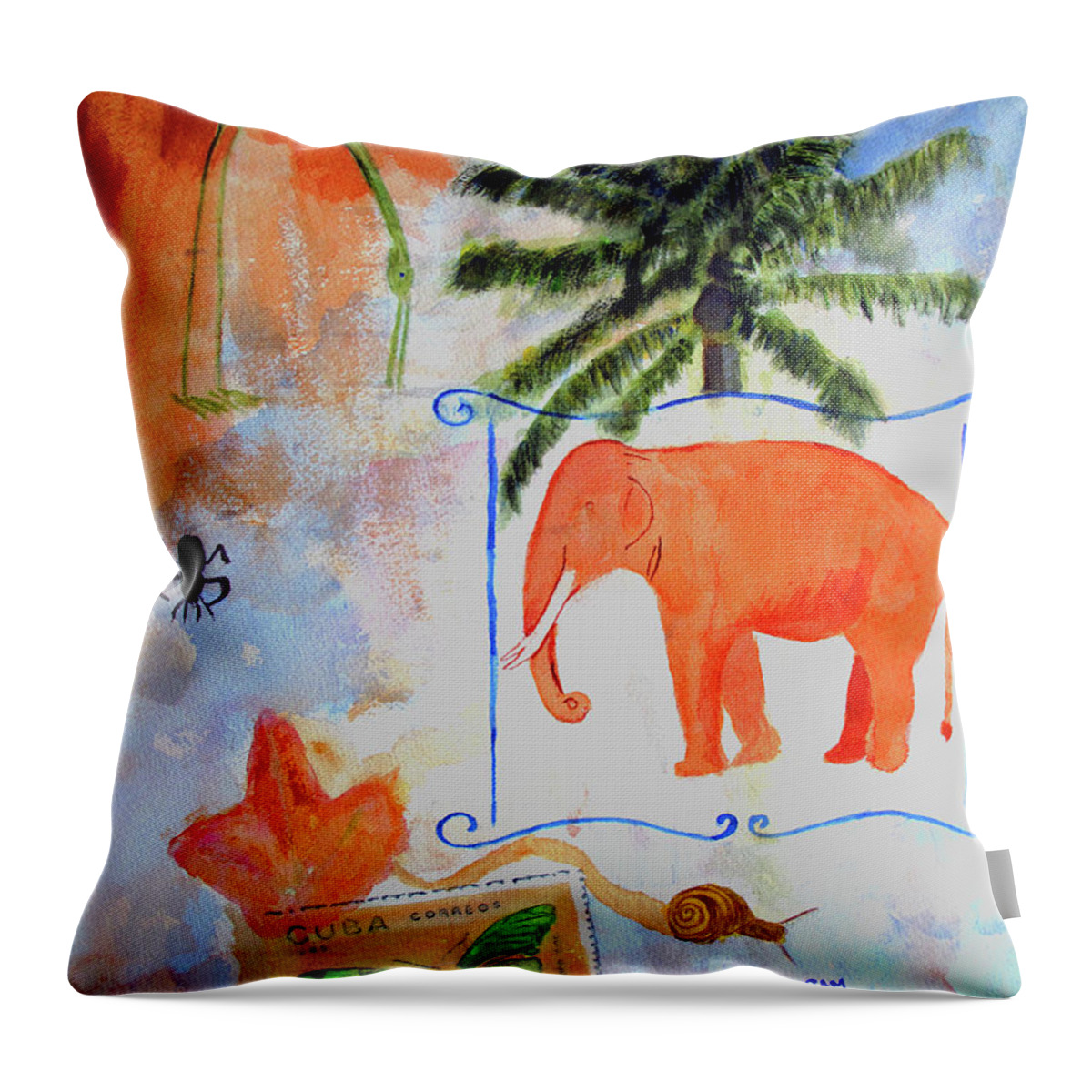 Animal Throw Pillow featuring the painting All Creatures Great and Small by Sandy McIntire
