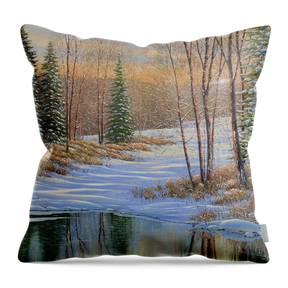 Jake Vandenbrink Throw Pillow featuring the painting All Is Calm by Jake Vandenbrink