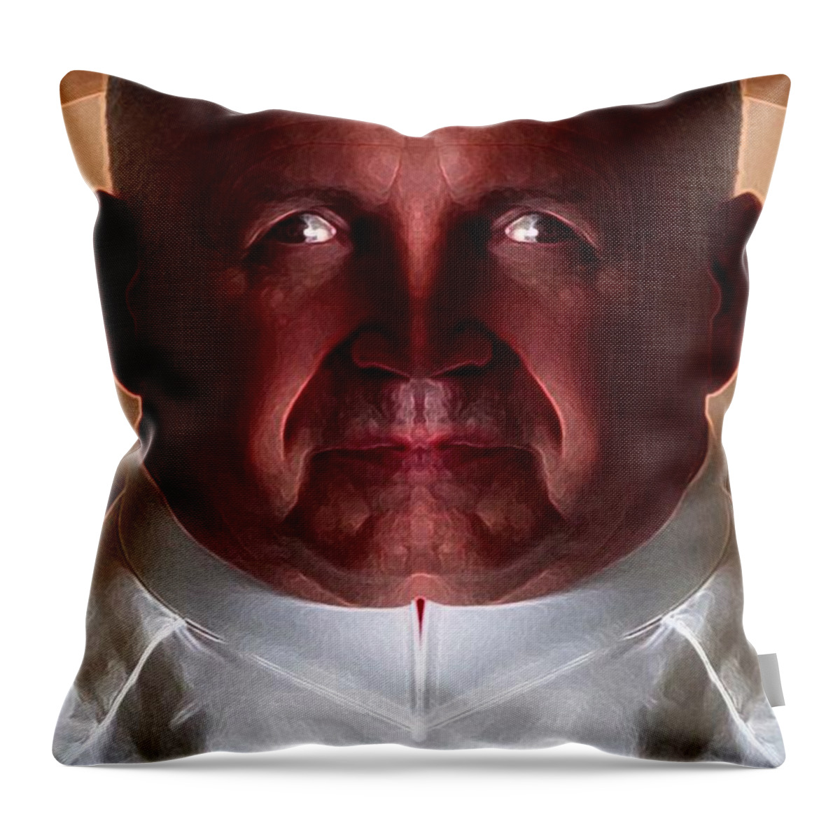 Portrait Throw Pillow featuring the digital art All Seeing by Ronald Bissett