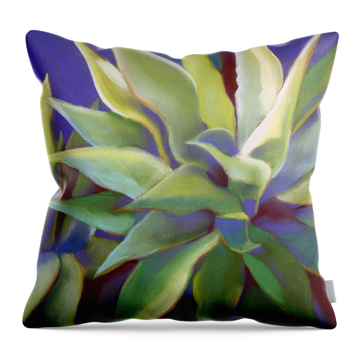 Aloe Throw Pillow featuring the painting Aloe Plants in Big Sur by Linda Ruiz-Lozito