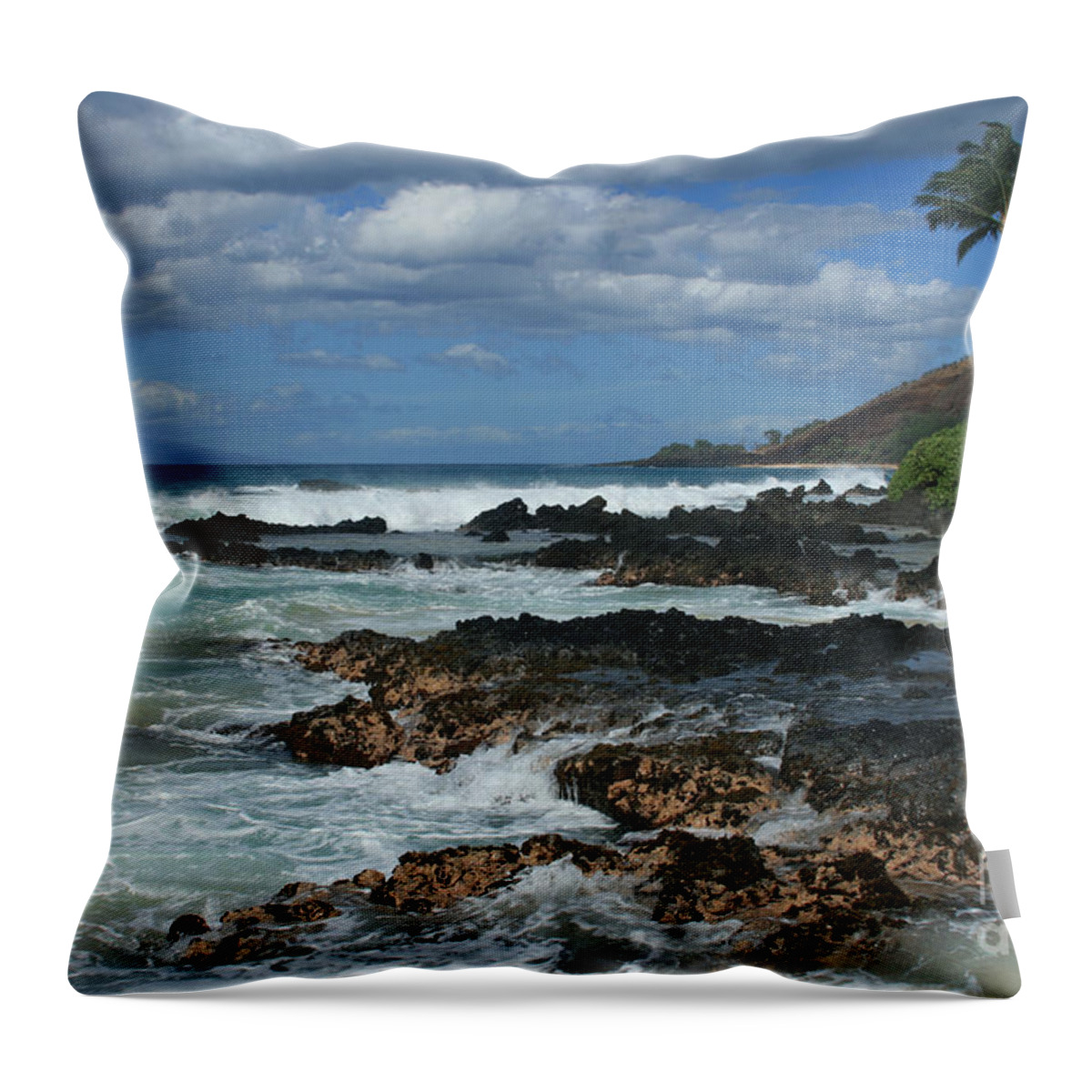 Aloha Throw Pillow featuring the photograph Aloha Island Dreams Paako Beach Makena Secret Cove Hawaii by Sharon Mau