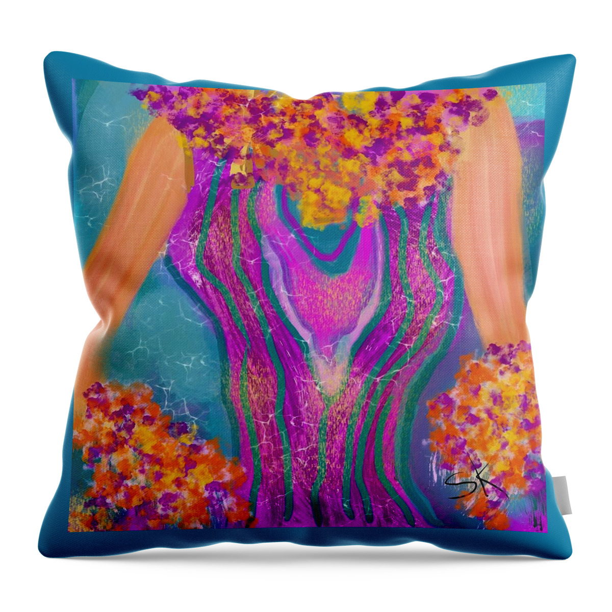 Abstract Throw Pillow featuring the digital art Aloha by Sherry Killam